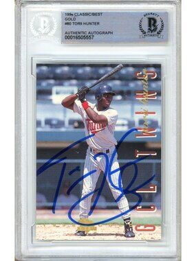 Torii Hunter Signed 1994 Classic Best Gold #80 Minnesota Twins Beckett Slab Auto